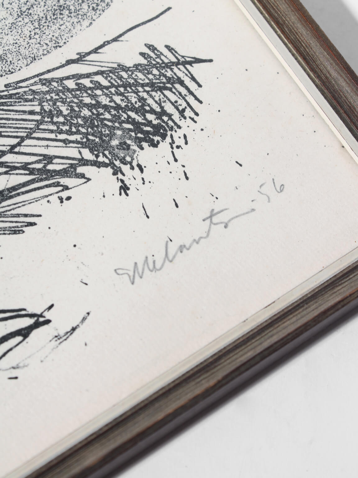 Swedish Rustic Etching On The Paper, 1956