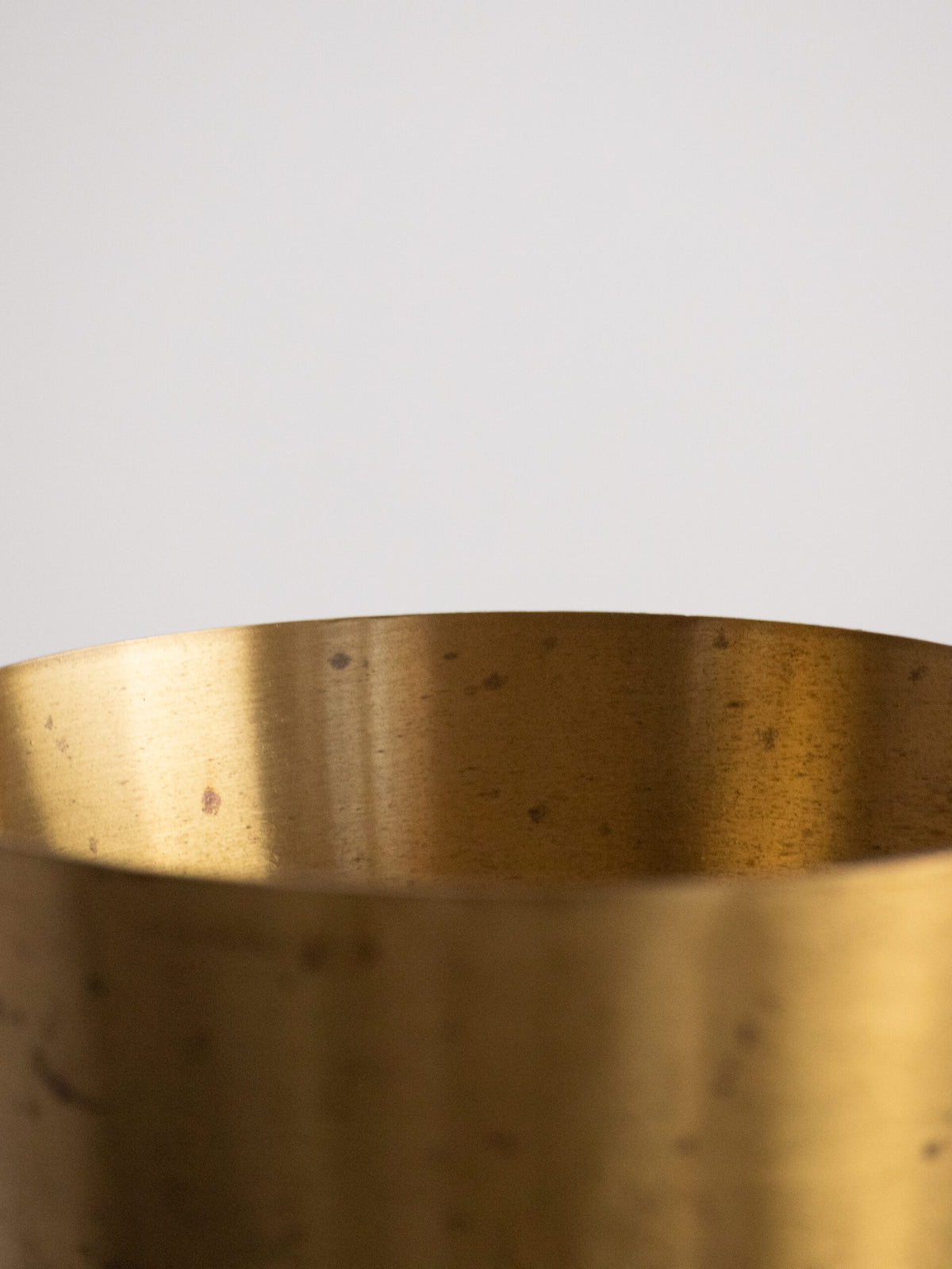 Art Deco Conical Brass Vase on Three-Step Ziggurat Foot, Continental Europe, circa 1930s — additional view