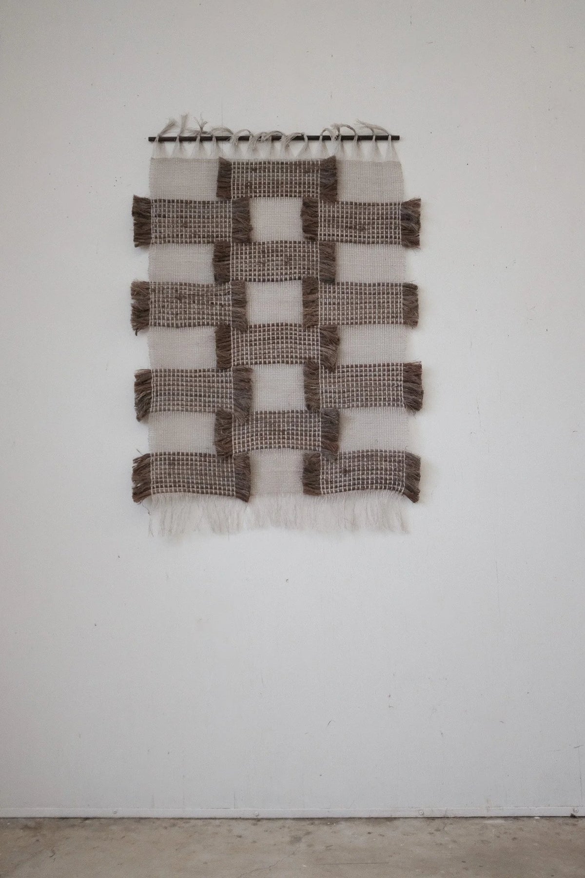 Blocks – Handwoven Banana Fibre & Linen Wall Hanging — detail view