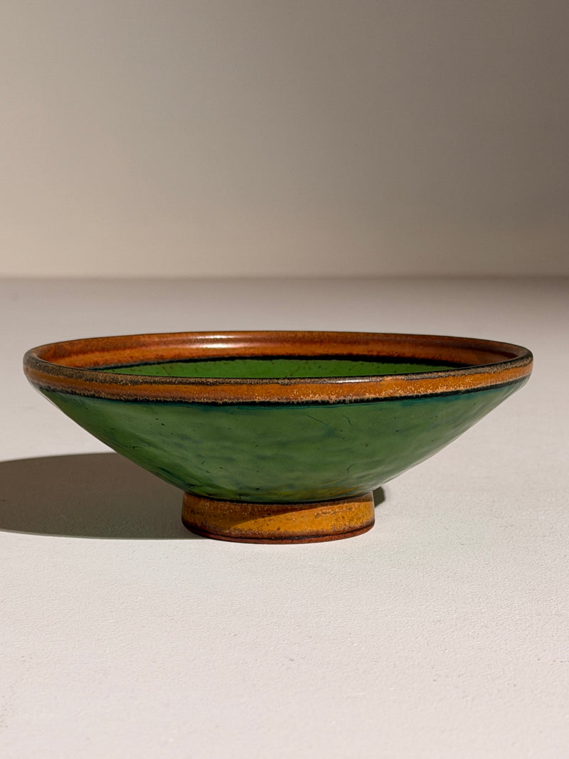 Ceramic Bowl by Louis Lorioux, France, circa 1930 | The Oblist — green glaze, vintage artisan design