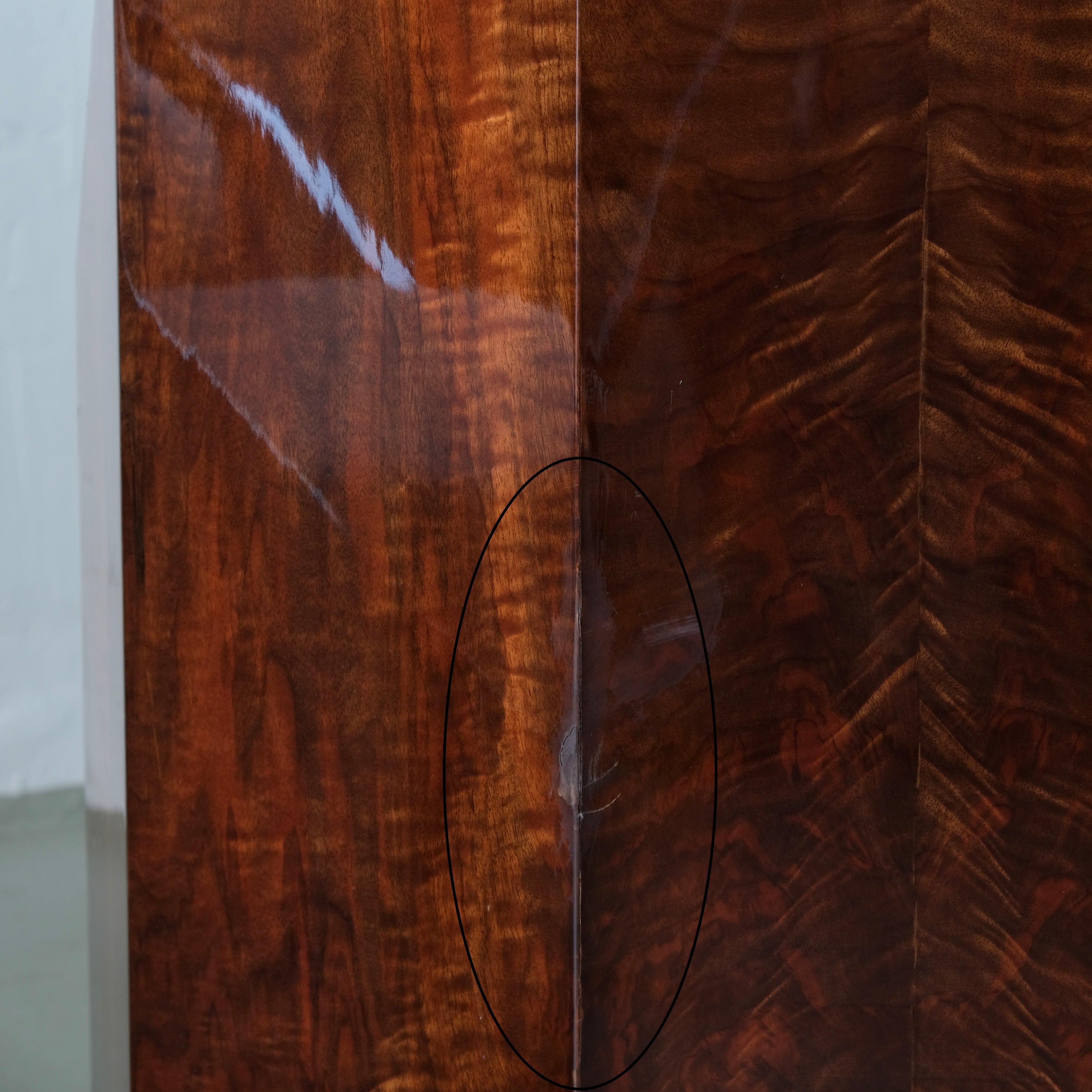 Leon-Emile Bouchet Art Deco Lounge Set, 1930s — close-up of polished wood grain detail