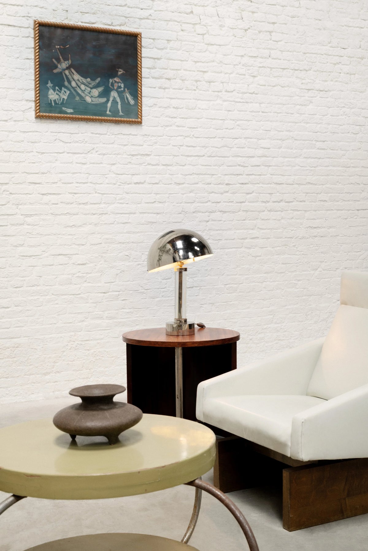 ＊Katze＊ France antique照明セット French Modernist Nickel-Plated Table Lamp | The Oblist