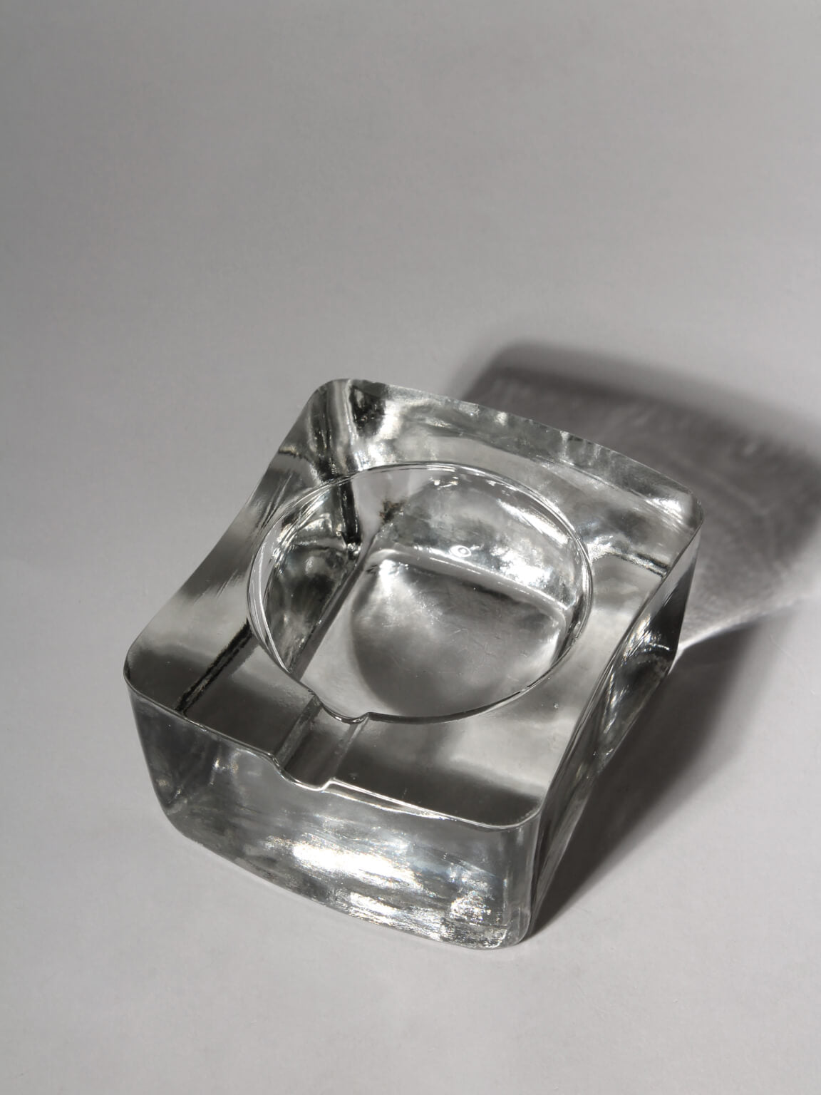 Mid-Century Modernist Massive Glass Ashtray — lifestyle setting