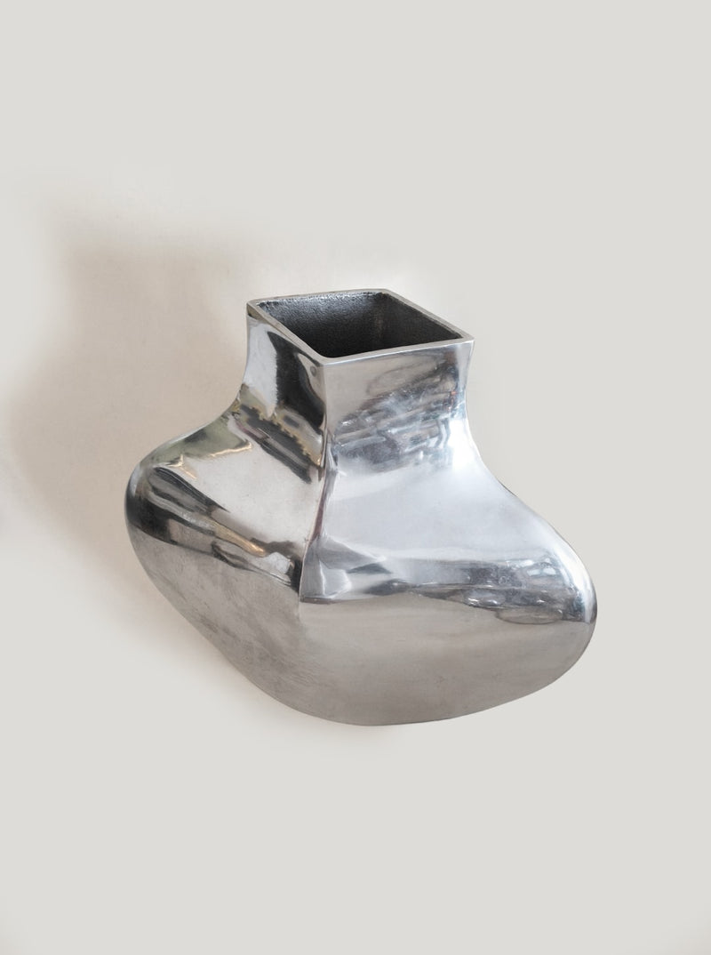 Sculptural Chrome Vase by Les Objoies | The Oblist — modern chrome material