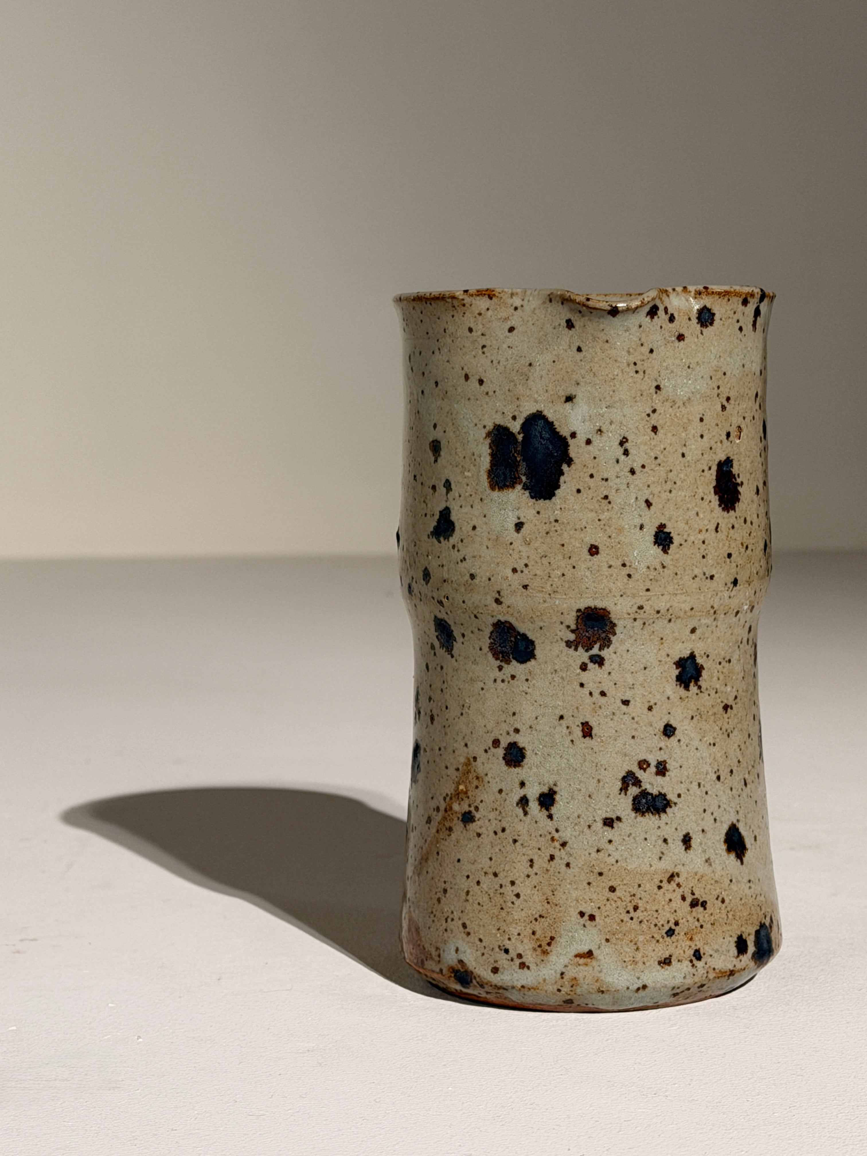 Stoneware Pitcher by Jean-Pierre Viot, 1960 — angled view highlighting speckled surface