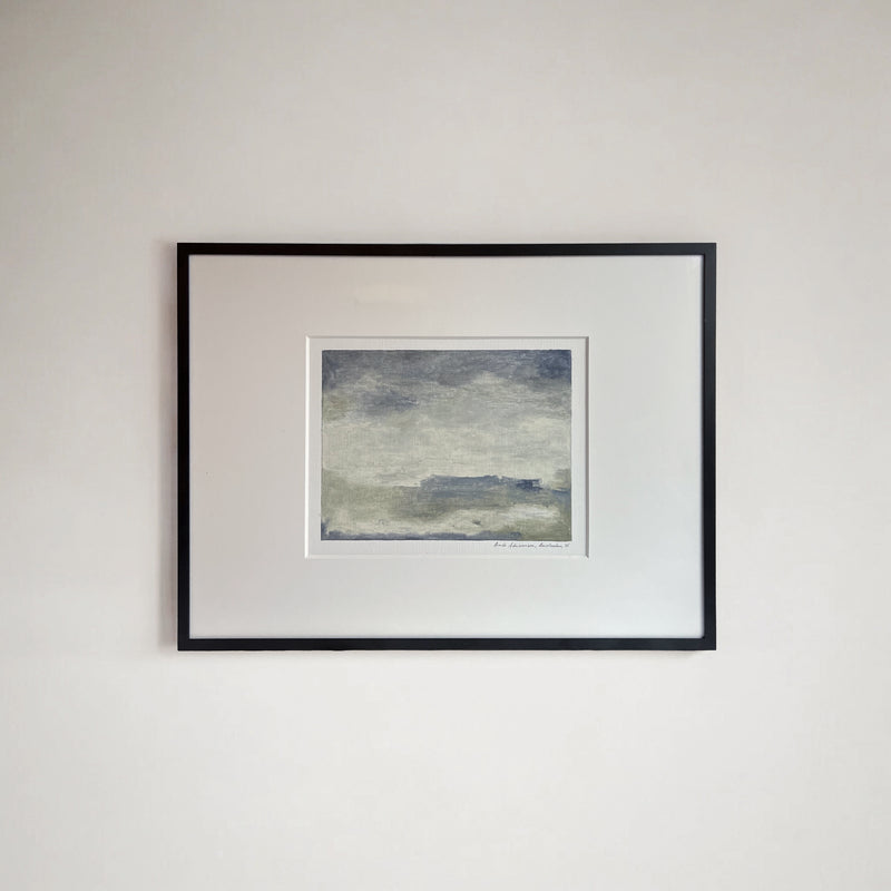 Oil Painting on Paper - 27, (2026) — close-up of framed artwork on wall