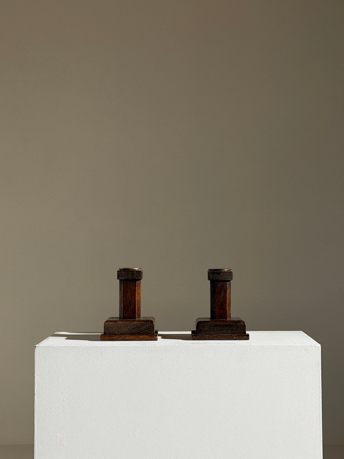 Pair of Art Deco candleholders, France, 1920 — side angle