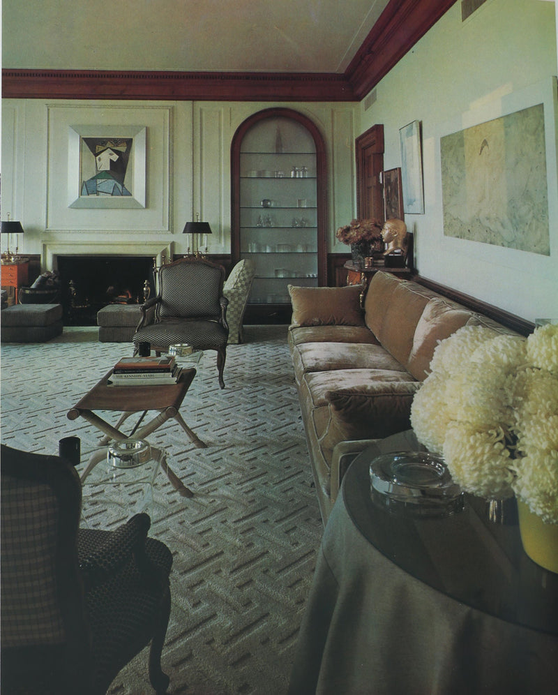 David Hicks on Home Decoration' Book — placed on glass side table in modern living room