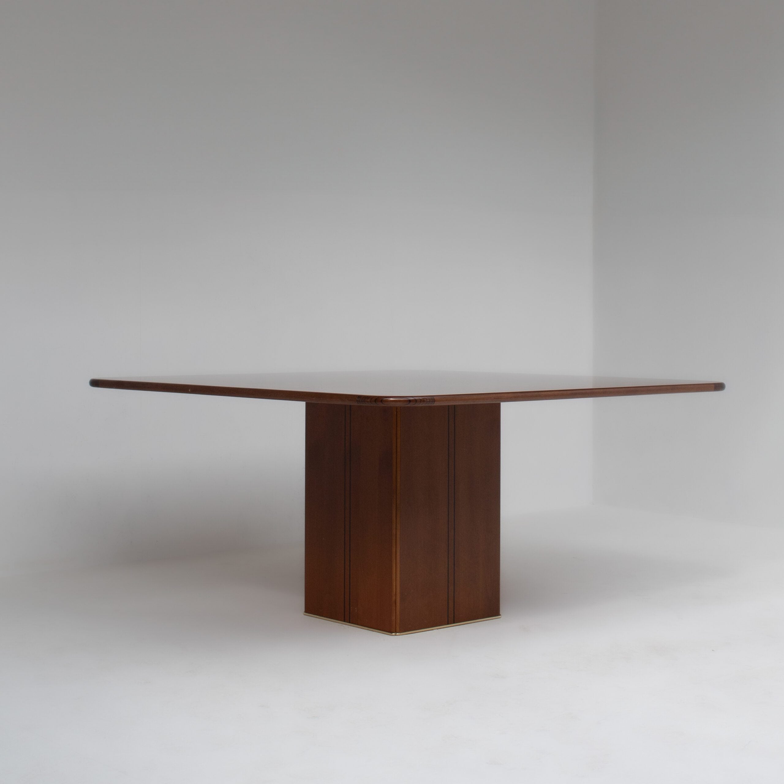 Afra & Tobia Scarpa Dining Table in Walnut with Graphic Inlay — lifestyle setting