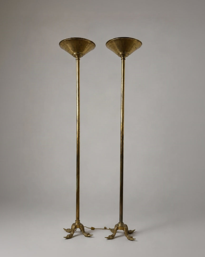 Pair of Monumental Brass Swan Torchères from the Hotel Ritz Lisbon by OBJECT AGENCY | The Oblist