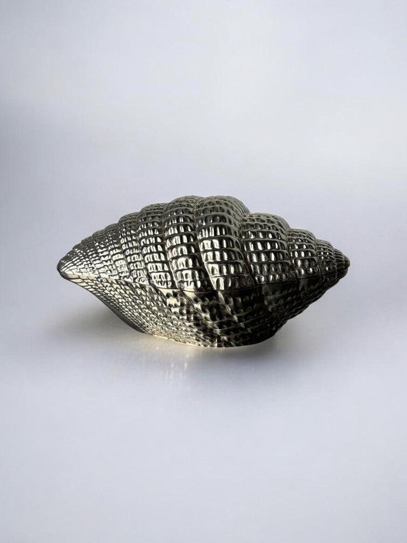 Shell Jewelry Box, Italy, 1970's by Malamar Studio | The Oblist — metallic finish, vintage design