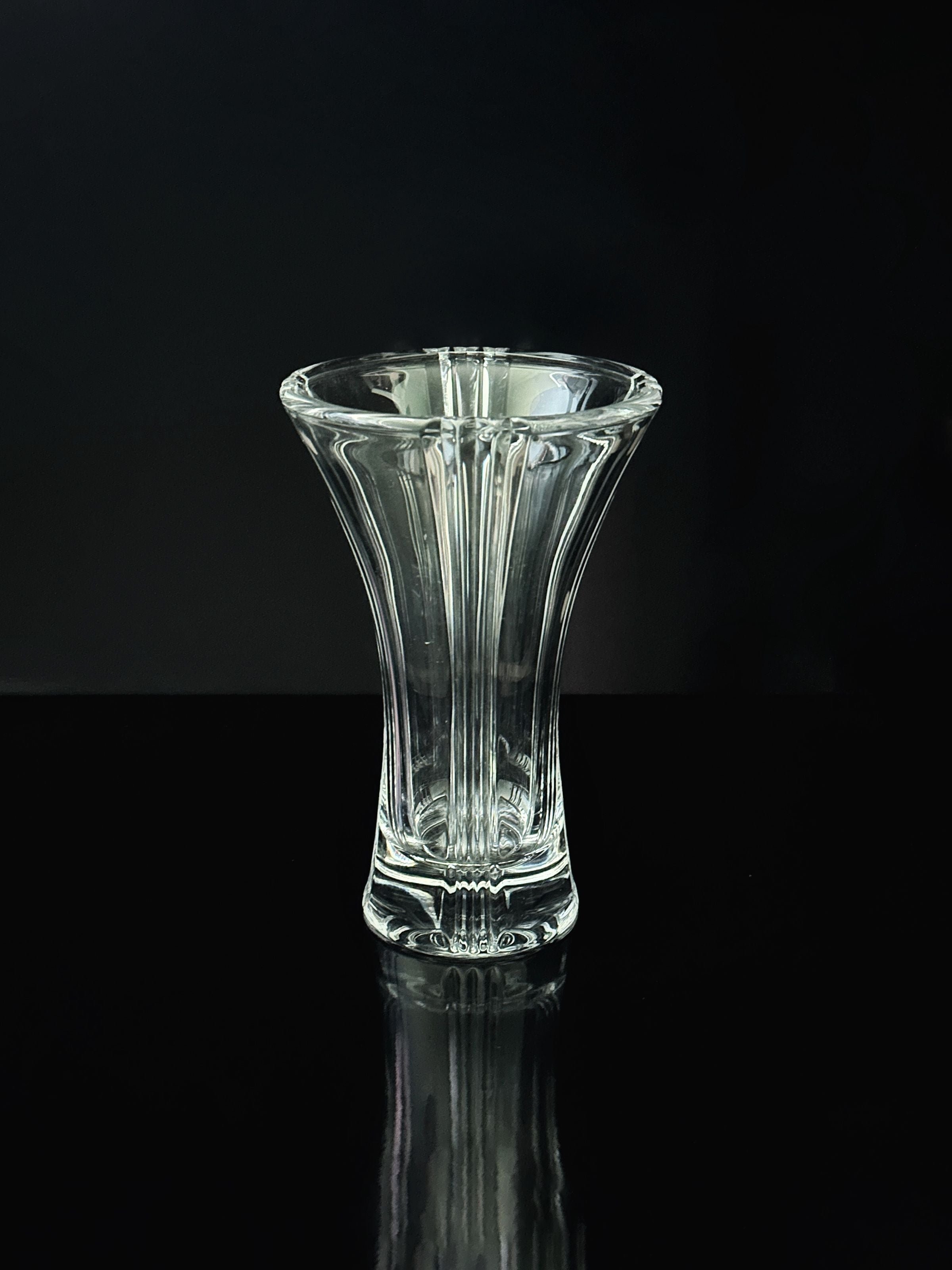 Grand vase Art Déco en verre cristal