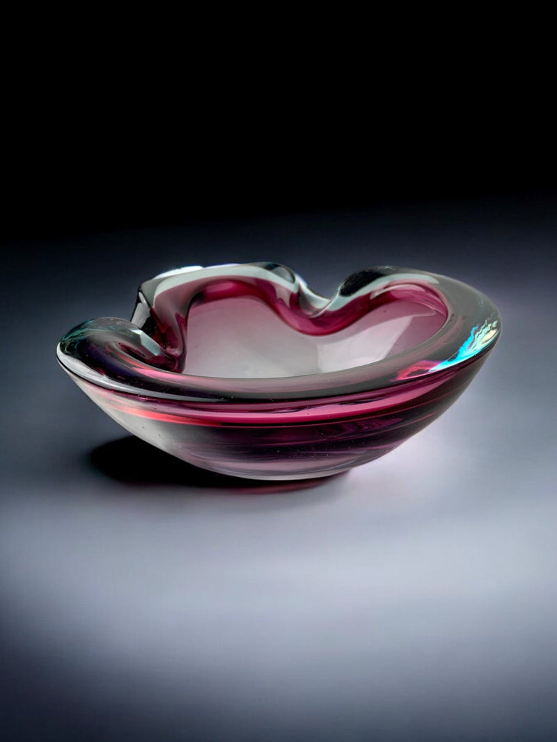Sommerso Bowl by Seguso, Murano Glass, Italy, 1970's | The Oblist — handcrafted pink glass design