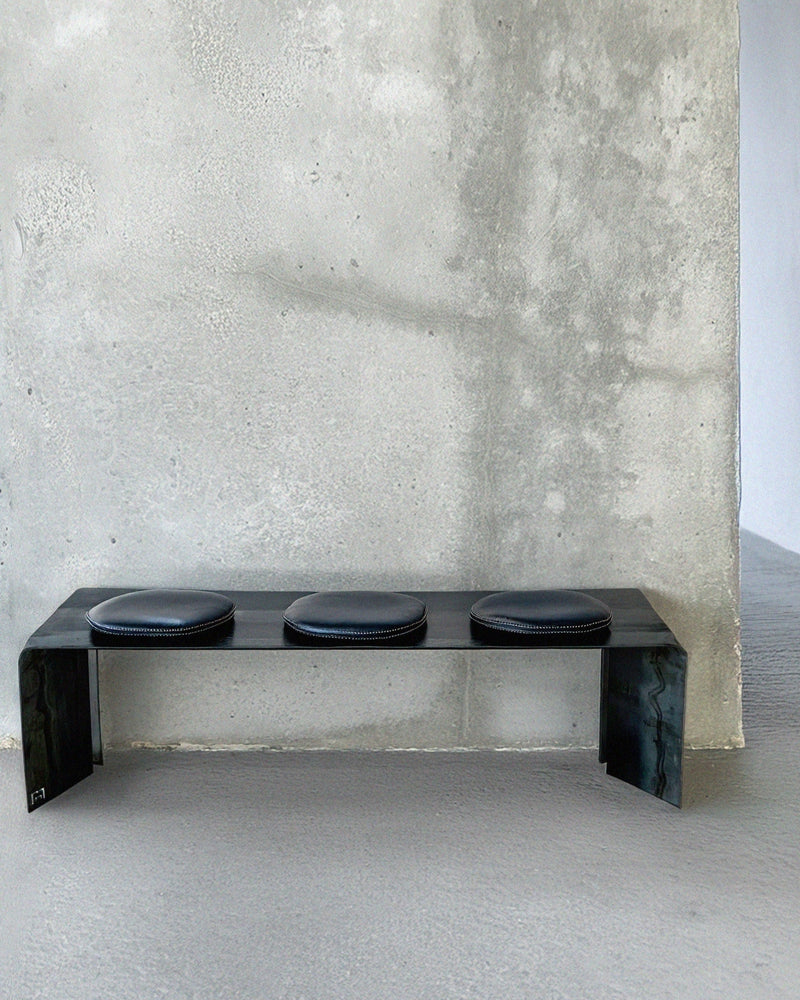 Nobu' Steel Bench by Modan | The Oblist — modern steel design, black color