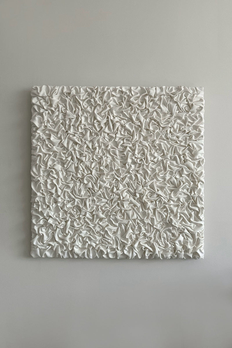 ESCAPISM 108' sculptural wall art by CARRARA Studio | The Oblist — white textured ceramic