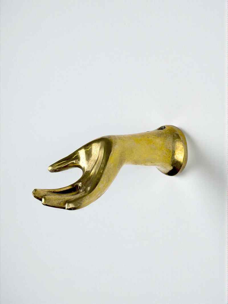 Bronze Hand-Shaped Wall Hook, Gilded Finish, Italy, 1970s by Malamar Studio | The Oblist — handcrafted bronze, gold finish