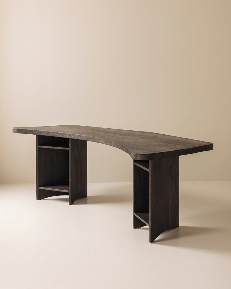Important sculptural boomerang desk 1950s, Perriand and Jeanneret era. — alternate view