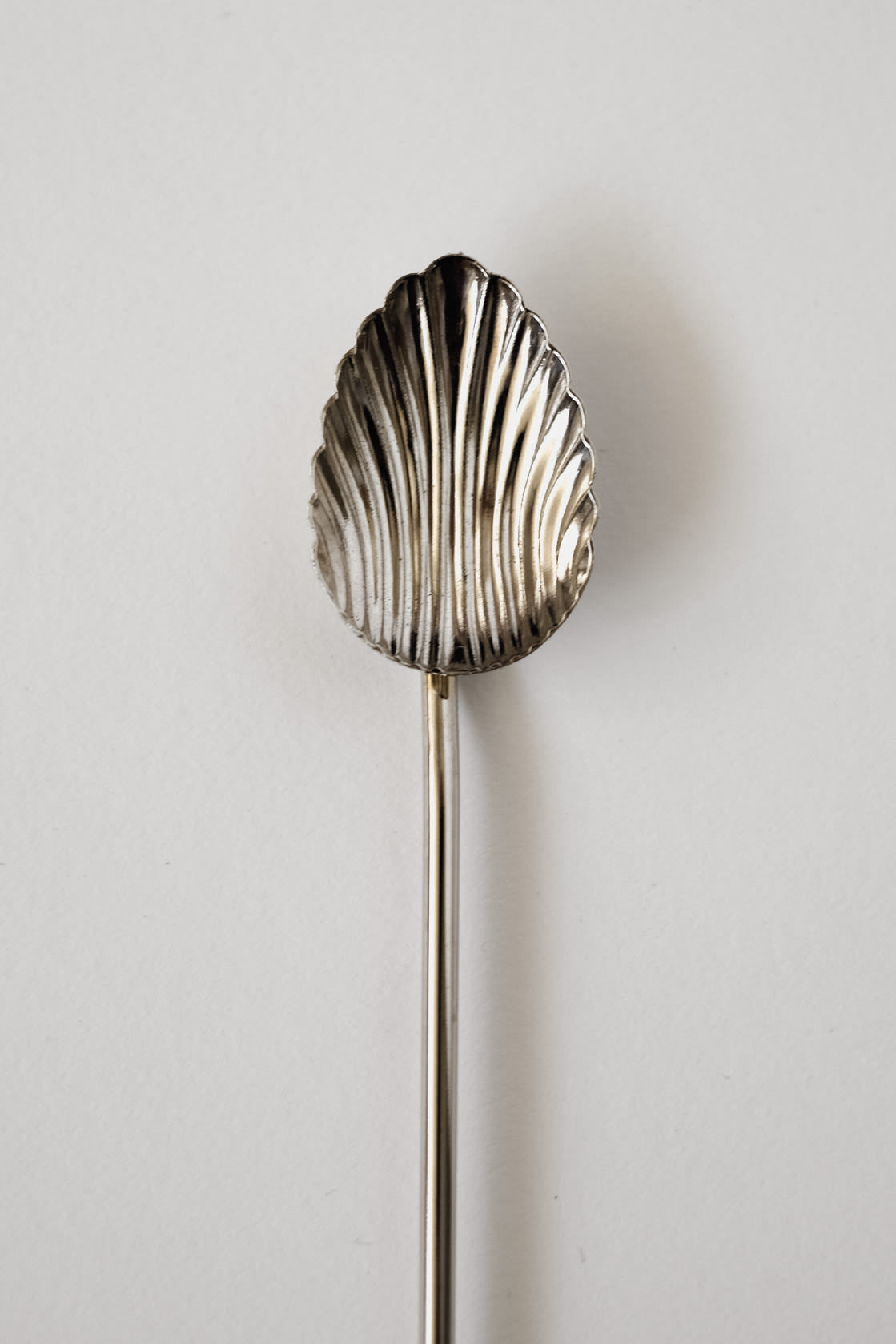 Silver-Plated Shell Cocktail Spoons — close-up