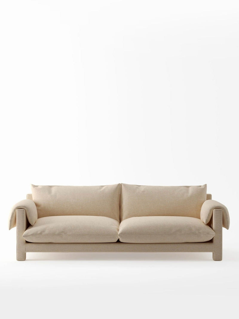 La Plume' Sofa in Dedar Belsuede Fabric by Lemon | The Oblist — beige fabric, modern design