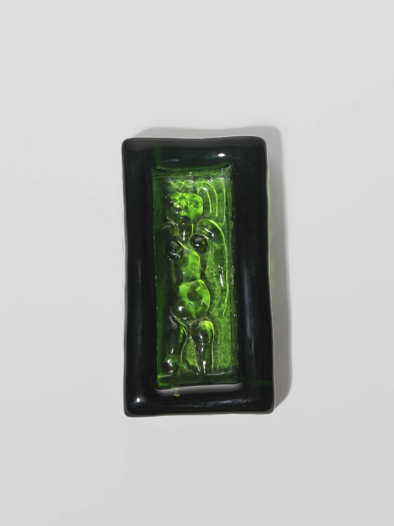 Erik Höglund Nude Female Relief Art Glass Bowl by Vintage Stories | The Oblist — green glass, vintage design