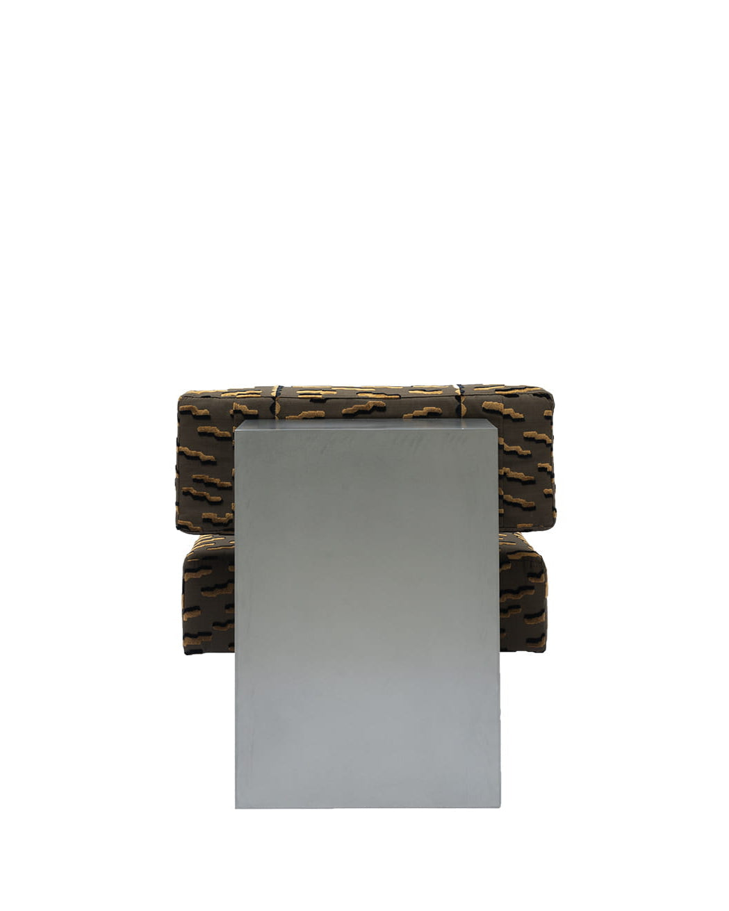Armchair Object087 — side view highlighting patterned upholstery and metal base