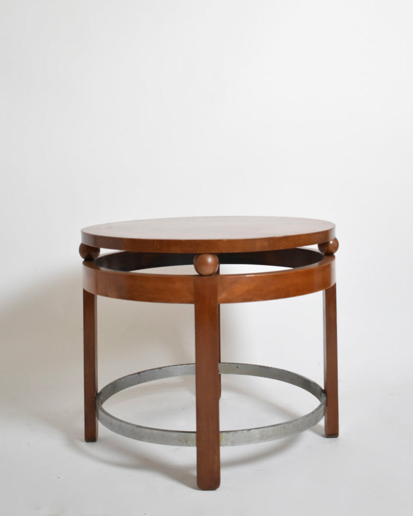 Modernist Round Wooden Pedestal Table, 1930s by Barracuda Interiors | The Oblist