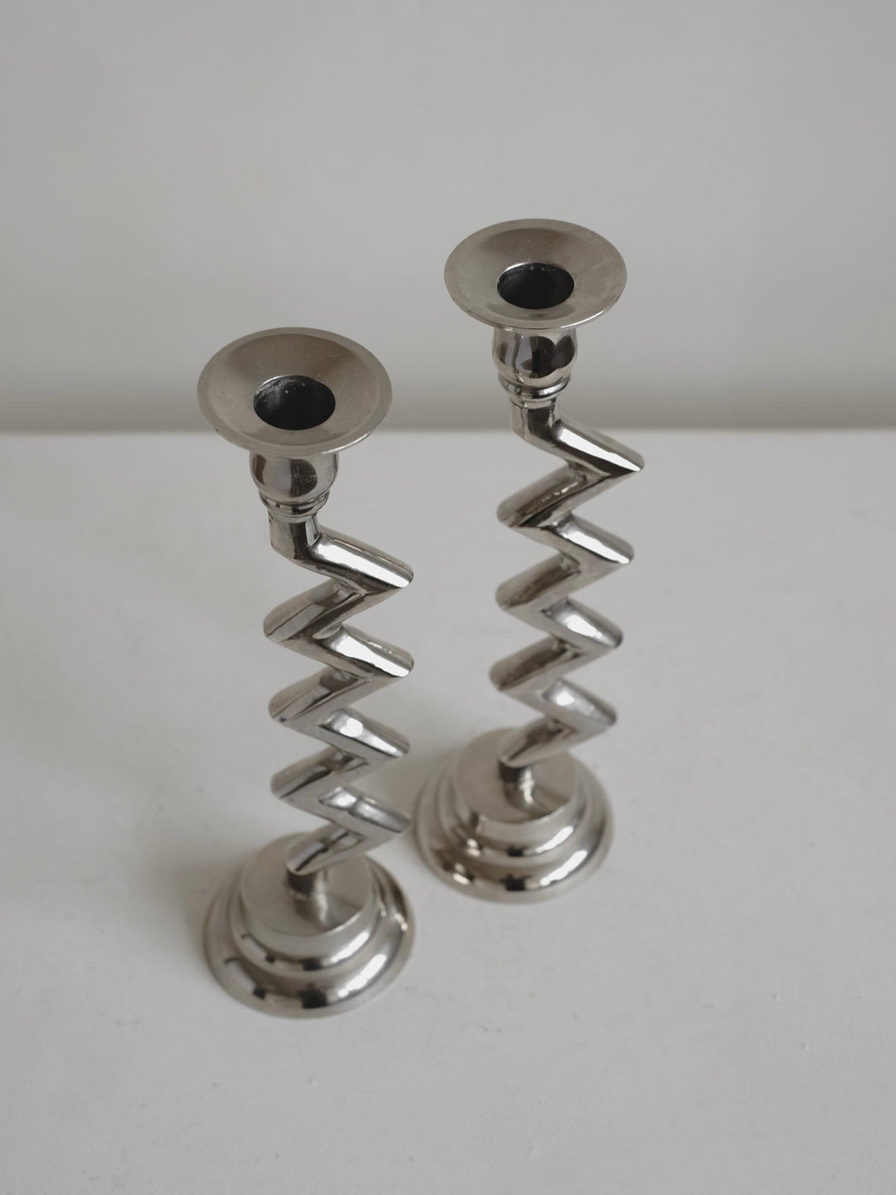 Set of Zigzag Candleholders — lifestyle setting