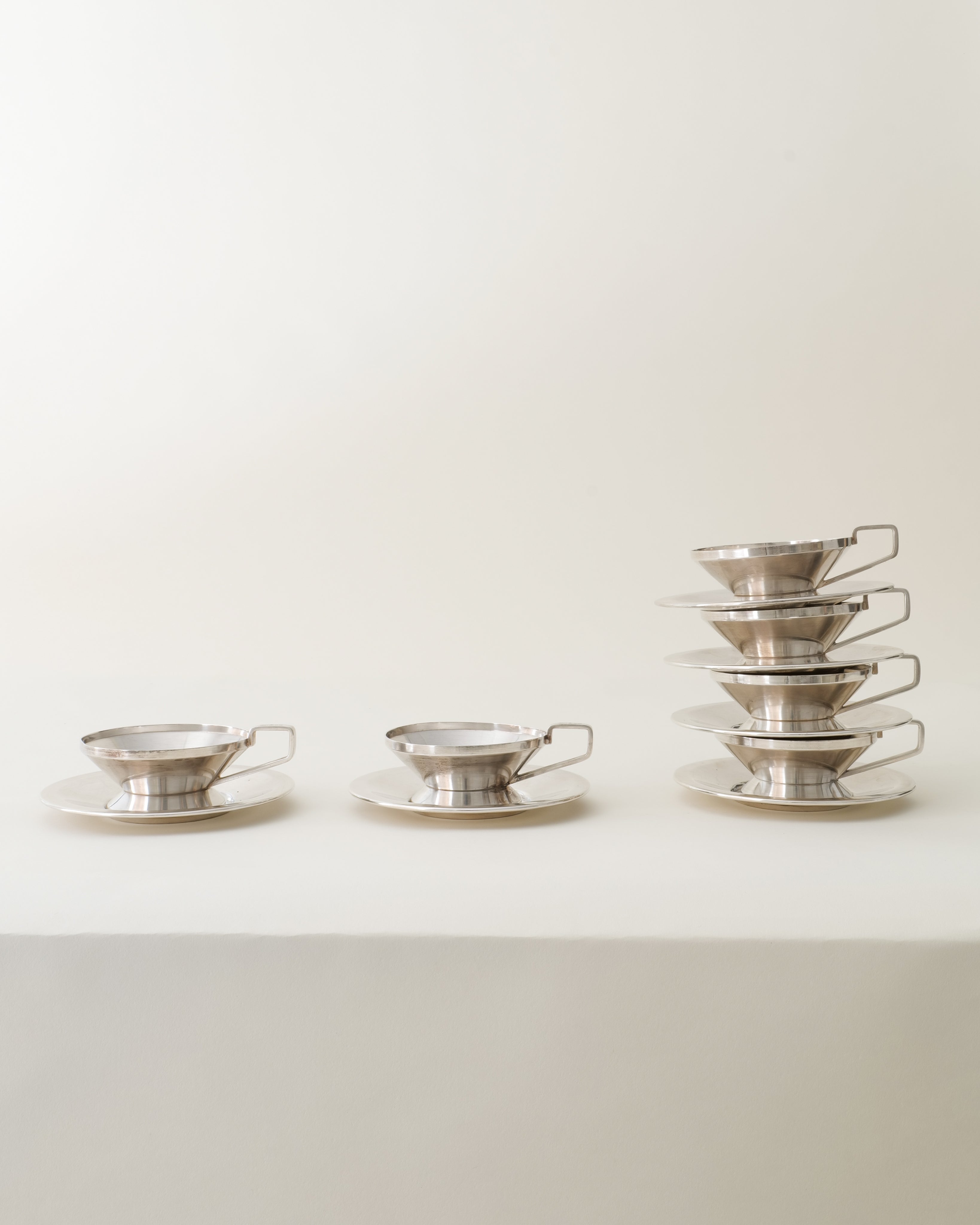 Gio Ponti Arthur Krupp Milano Cups and Saucers 1950s — lifestyle setting