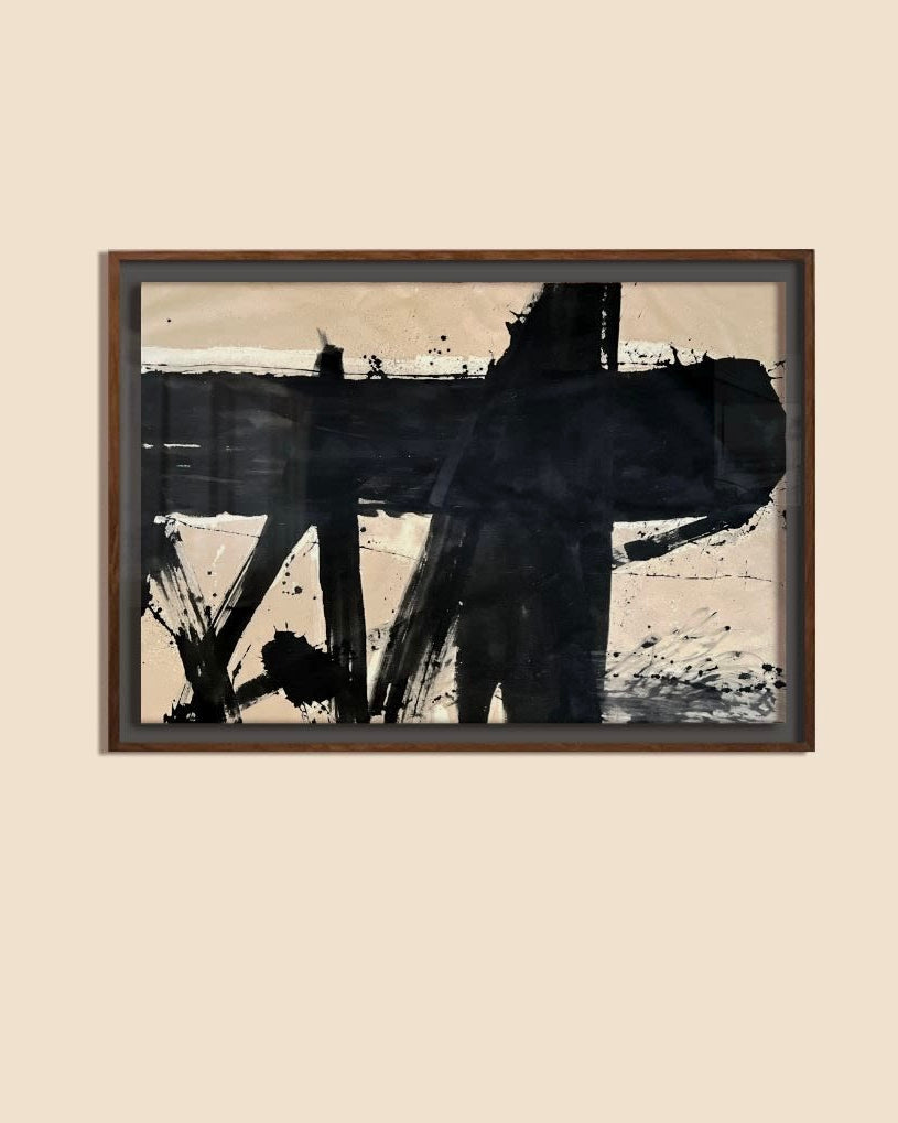 "Marblehead" Ink and Color Pigments on Raw Canvas