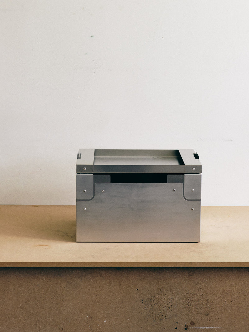 Metal Storage Tray — side angle