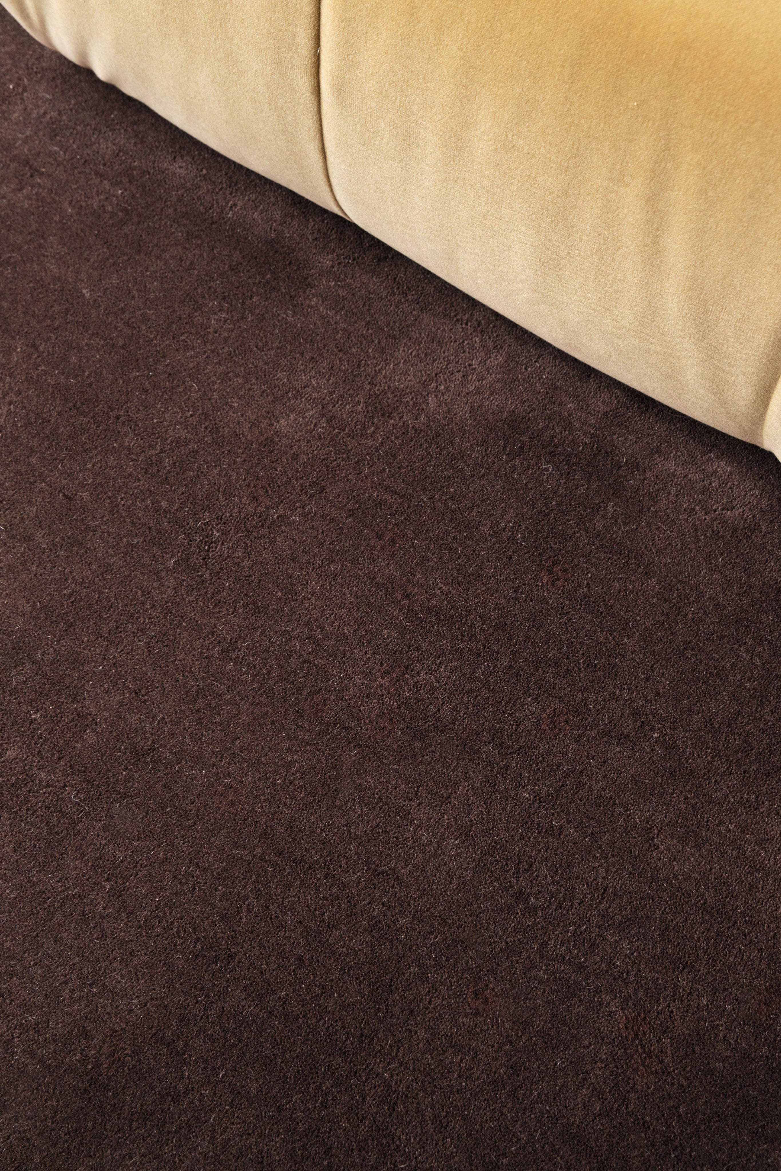 'Solid Wool' Handwoven Rug, Chicory Coffee — side angle