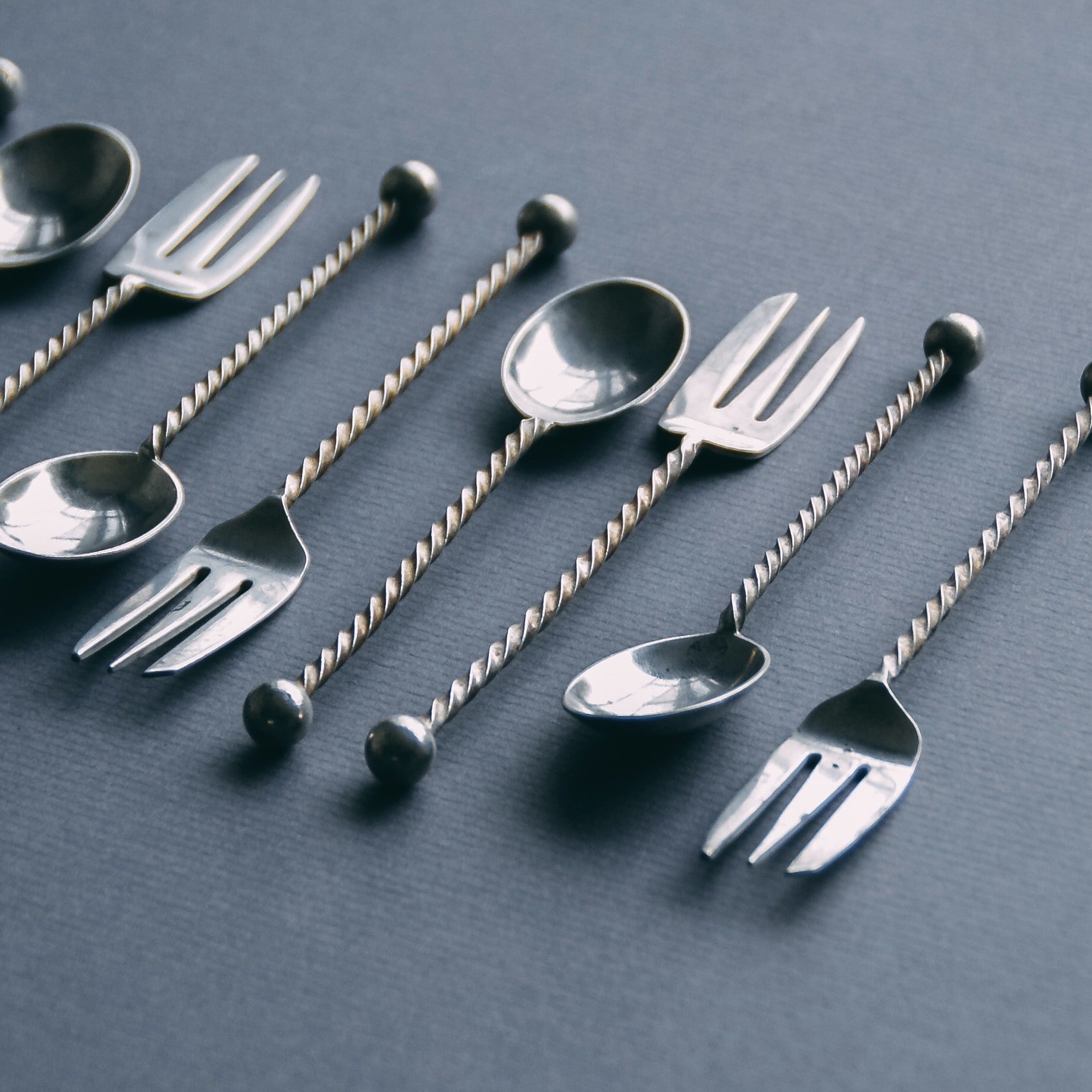 Silver Plated Forks & Spoons (set of 5) — alternate view