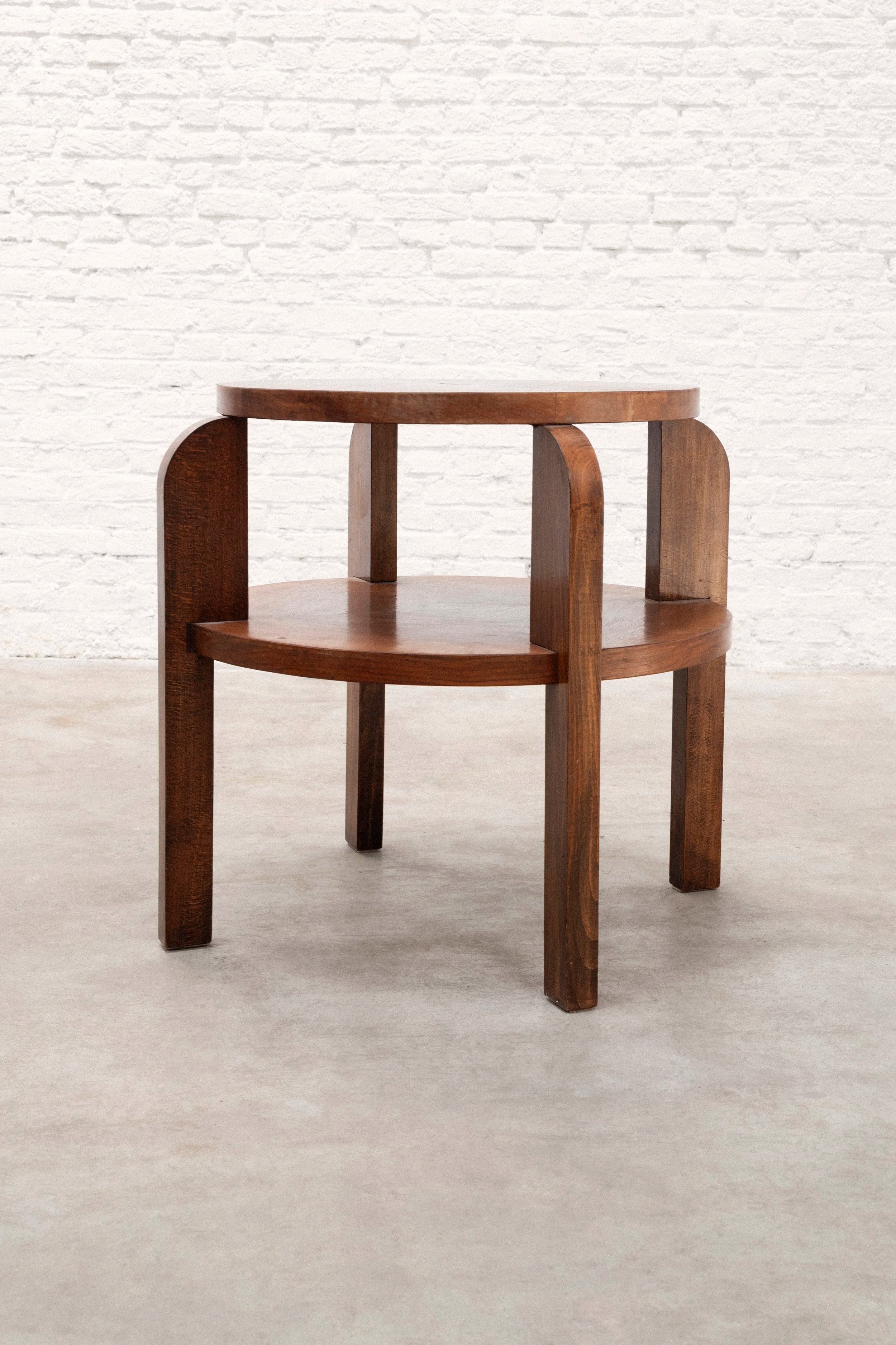 French Art Deco Two-Tier Side Table, c. 1930s — lifestyle setting