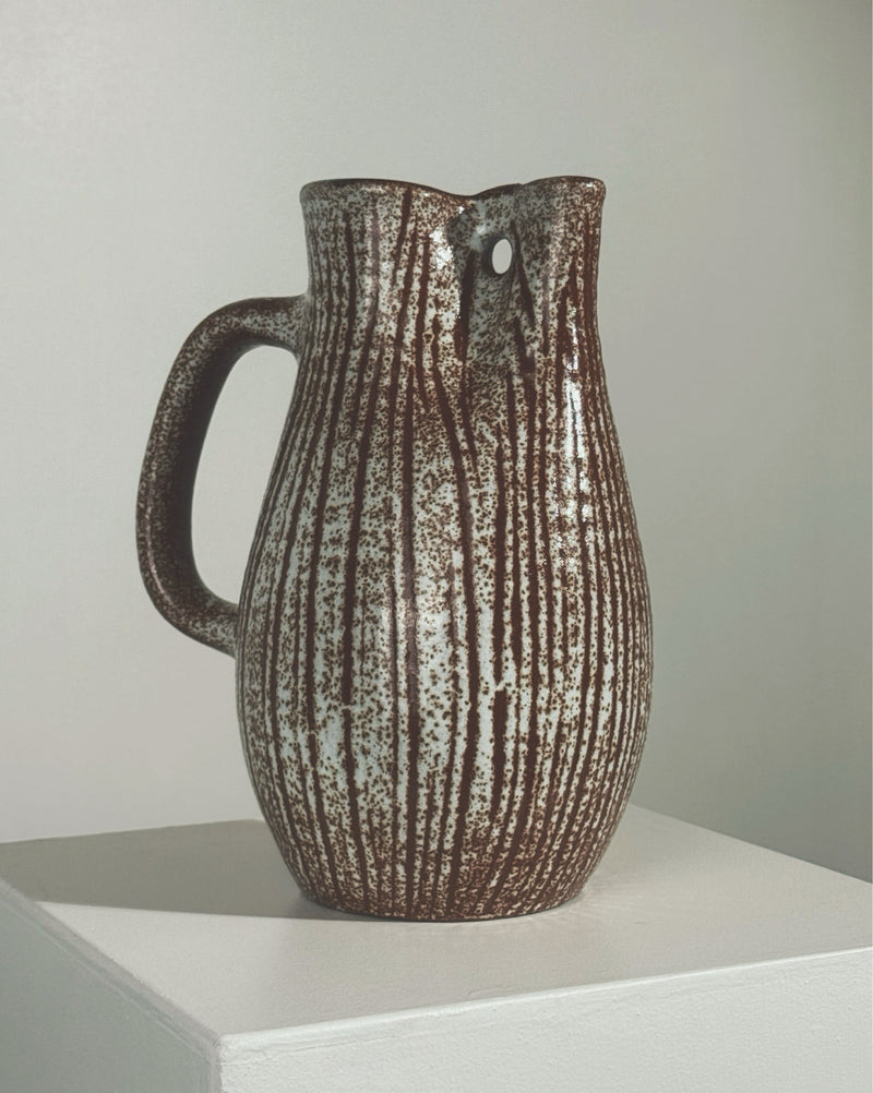 Zoomorphic Pitcher by the Accolay potters | The Oblist — handcrafted ceramic, brown and white