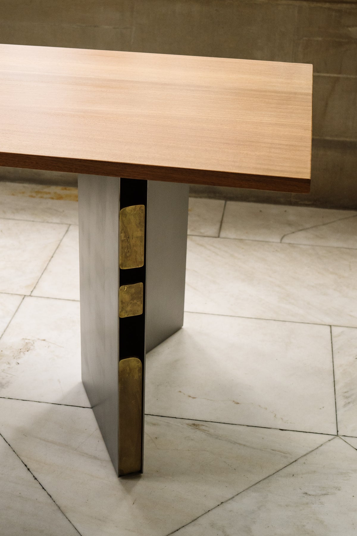 Relic Steel & Brass Table — lifestyle setting