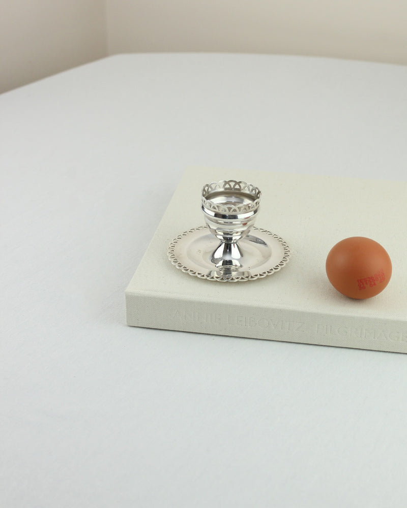 Alpaca Egg Cup by Boga Avante Shop | The Oblist — silver metal, handcrafted