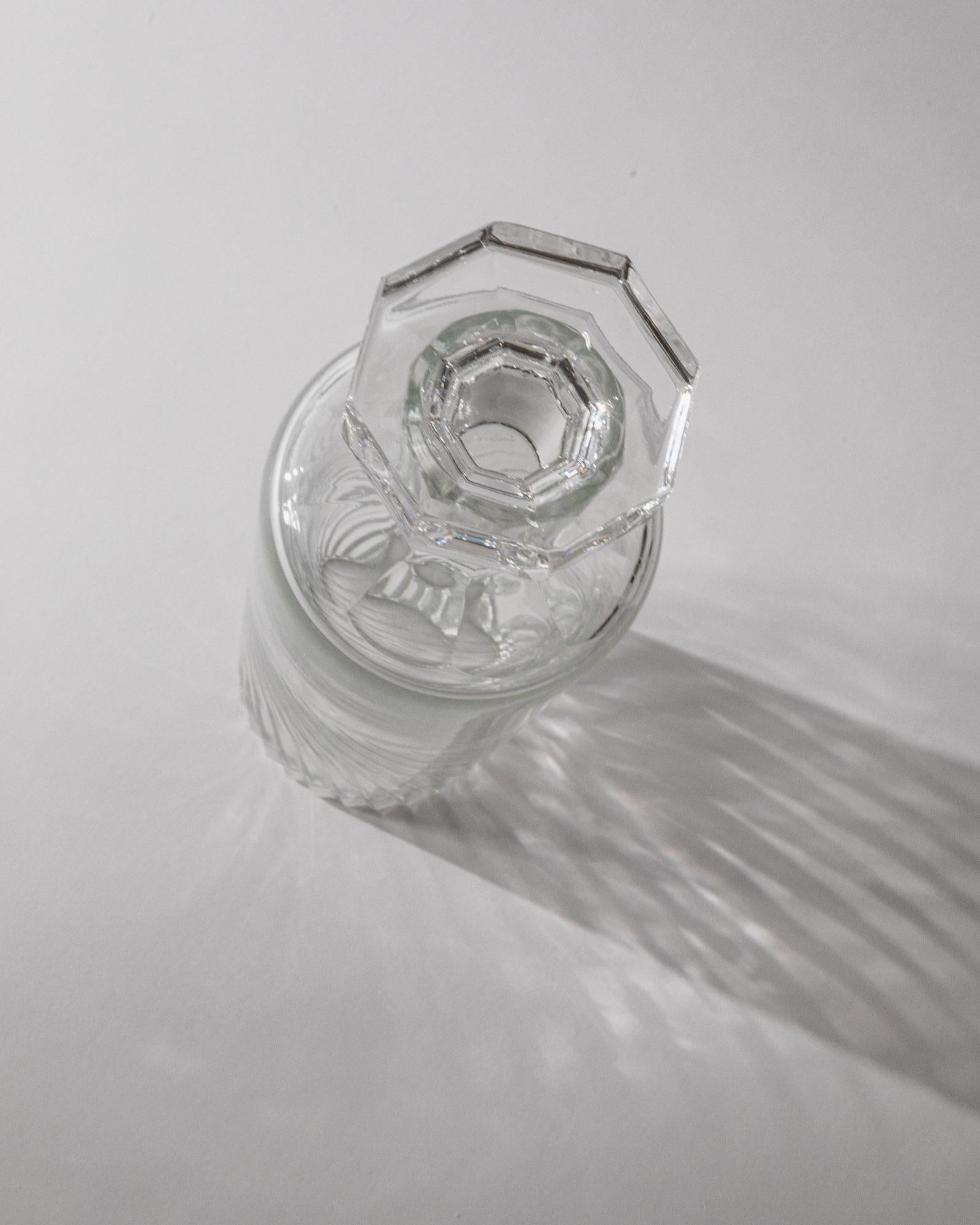 1960s Murano Glass Decanter — top view highlighting clear glass design