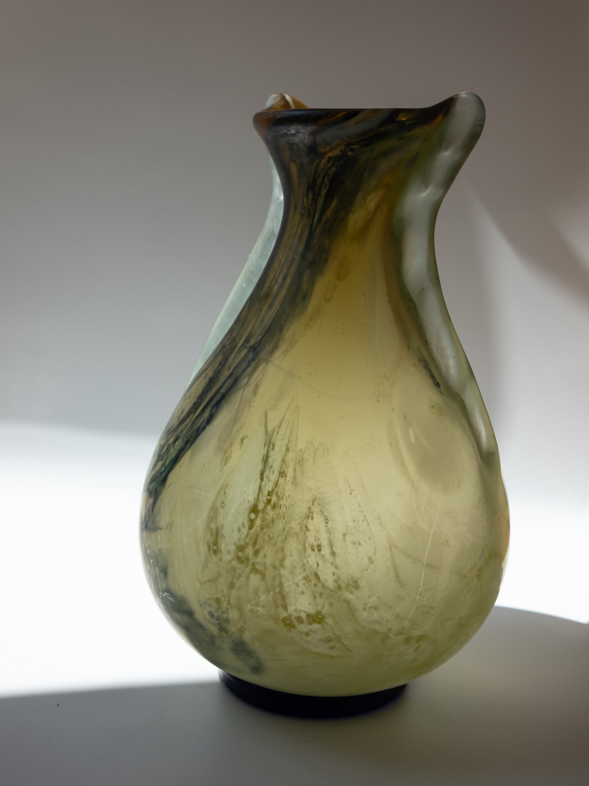 Murano Marbled Vase in Glass, Italy - c. 1970s — alternate view