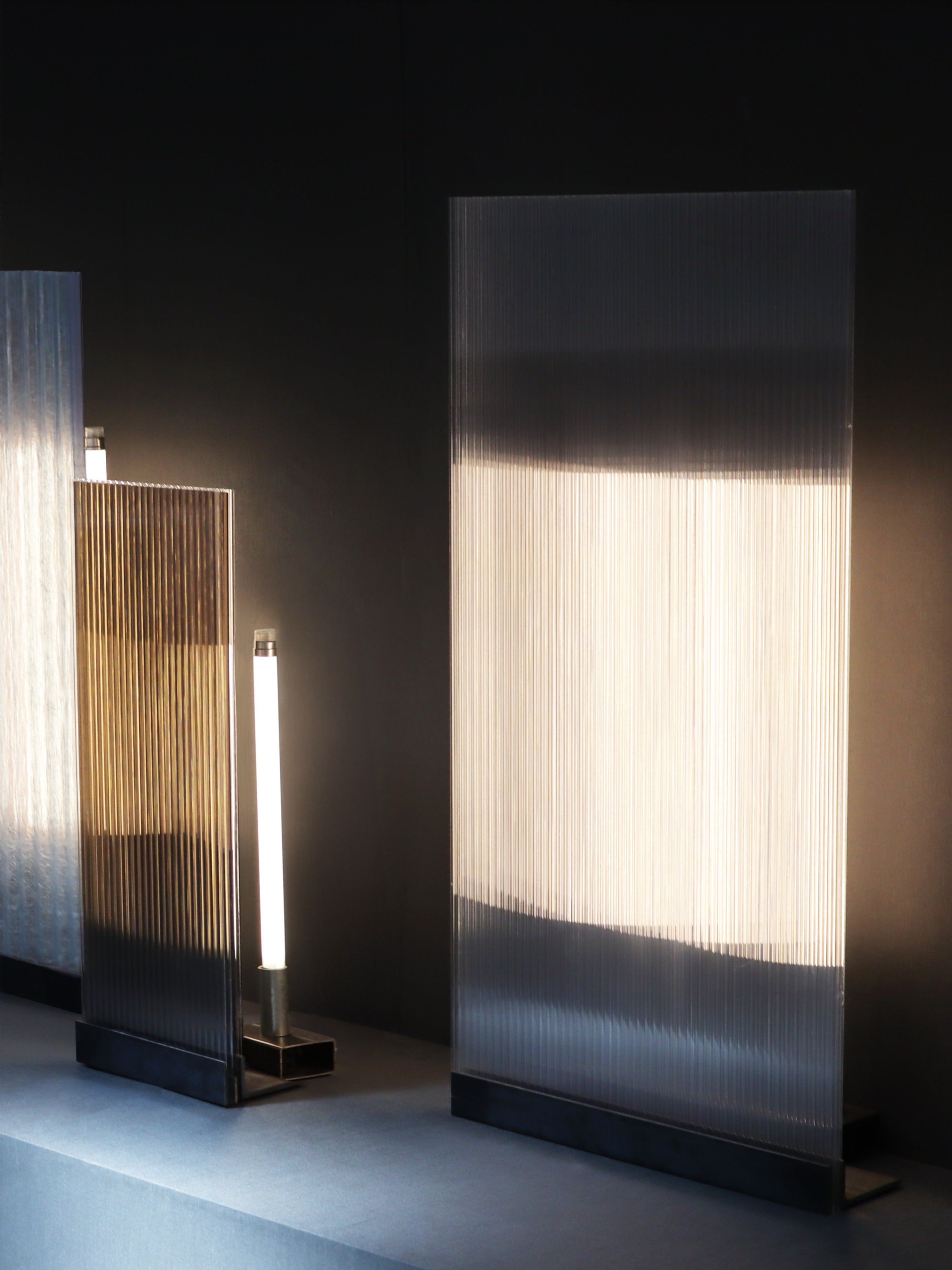 POLY-C-3 Floor Lamp — top view of ribbed glass panels