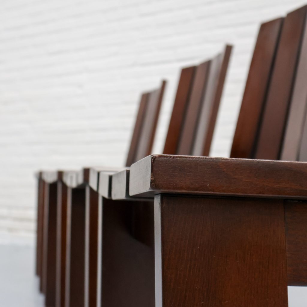 Dutch Wooden Dining Chairs 1970s — close-up
