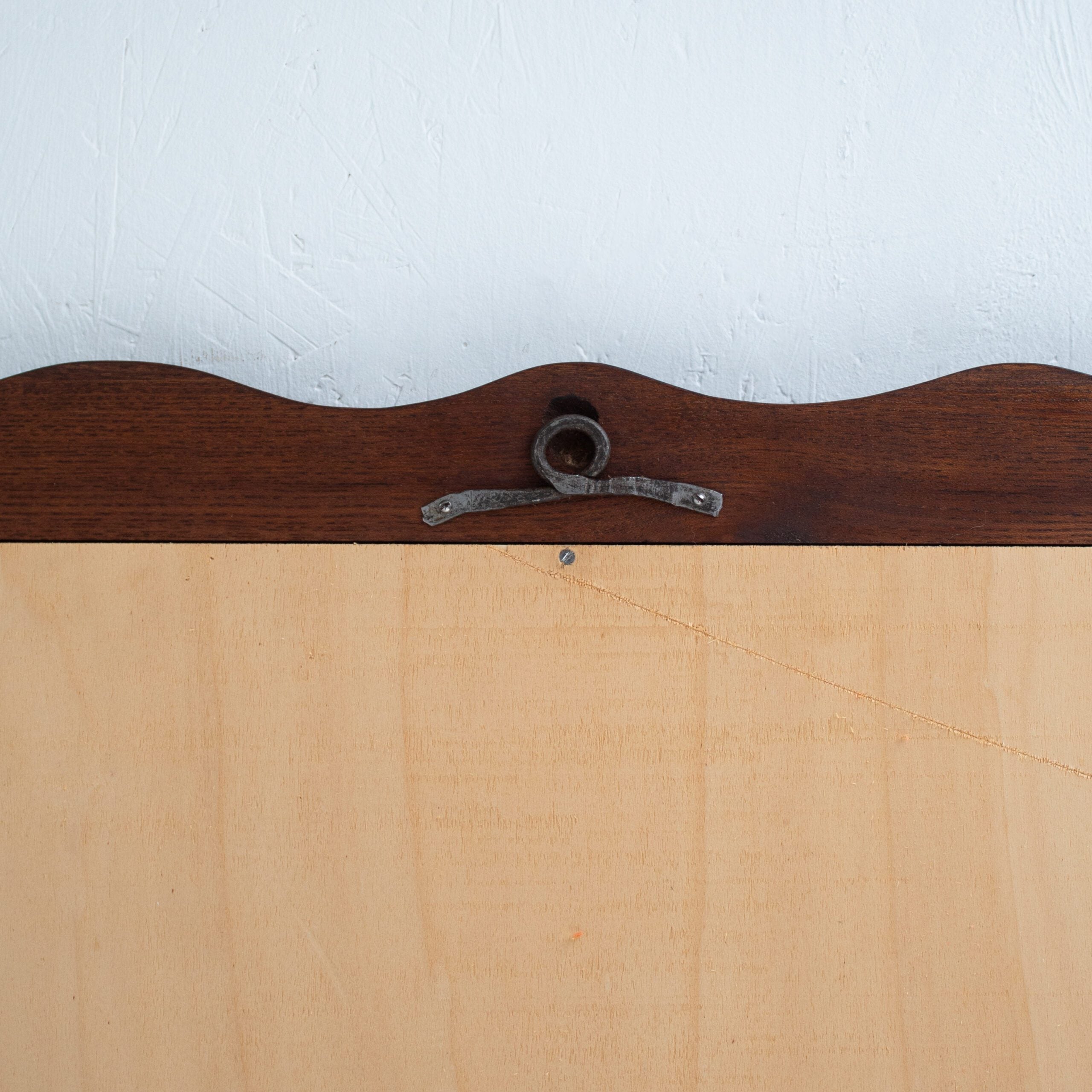 Large Vintage Wavy Walnut Wall Mirror — in context