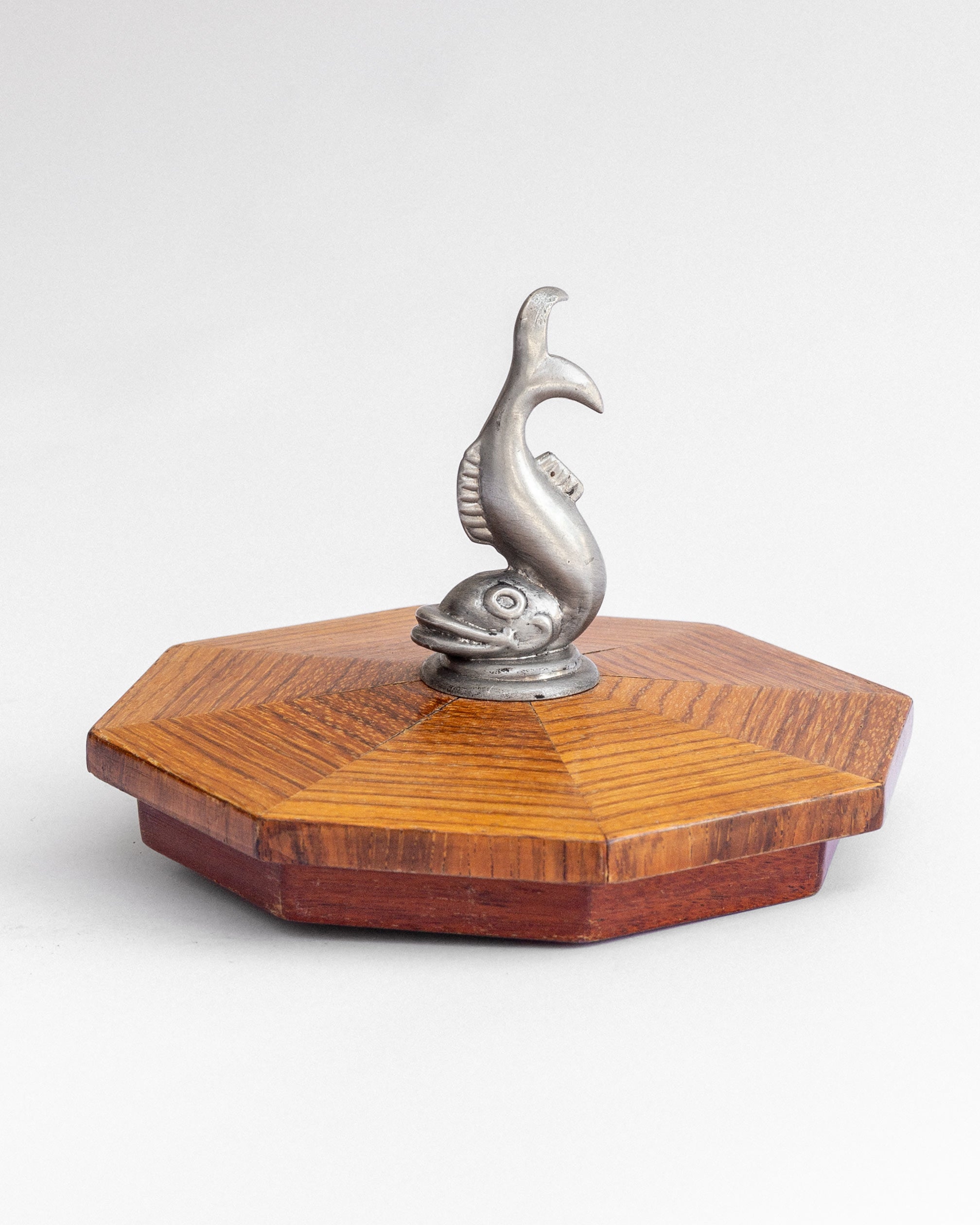 Art Deco Tobacco Jar with Pewter  Finial, Sweden, 1930s — close-up