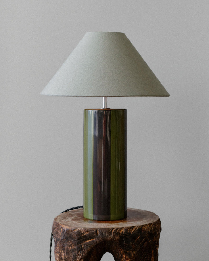 Ombrellina Table Lamp - Dill Pickle & Faded Black by mattina moderna | The Oblist — ceramic base, green and gray