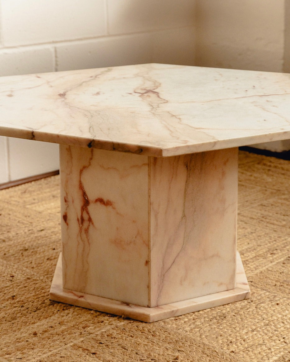Italian Pink Marble Coffee Table