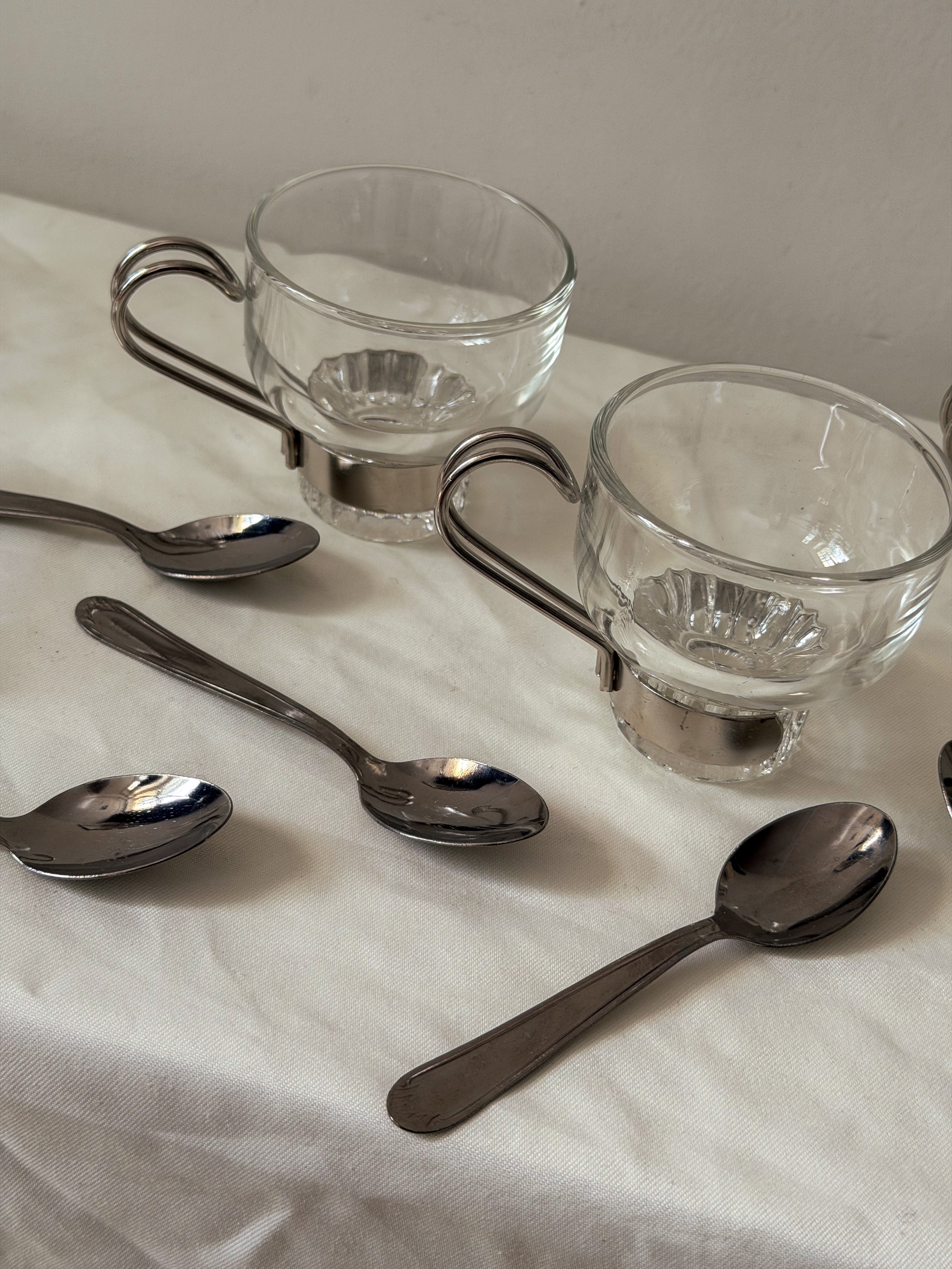 Vintage Italian coffee cup set — detail view