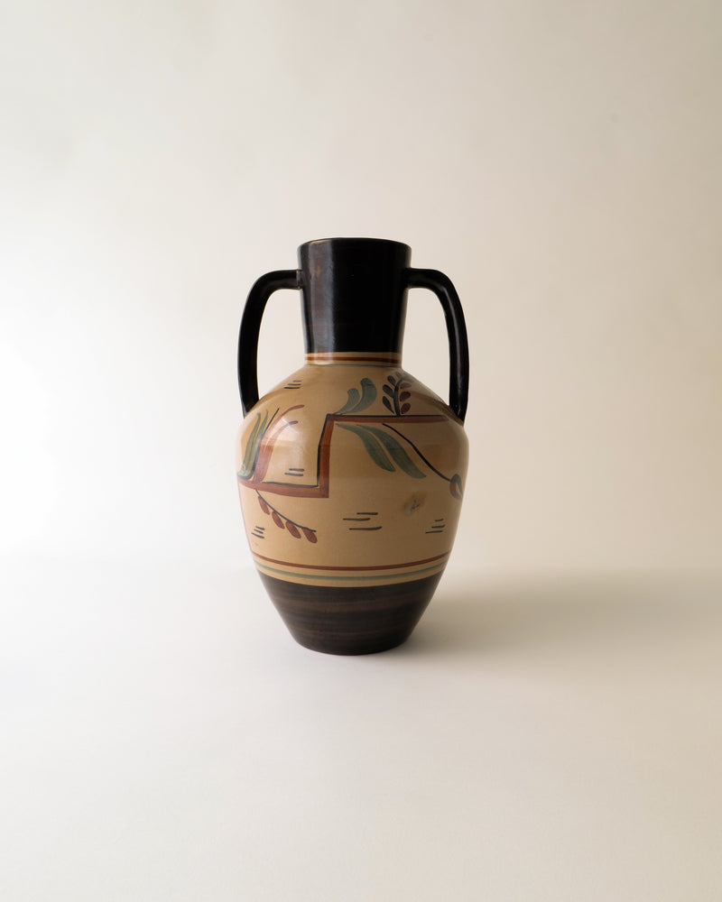 Nittsjö amphora vase with painted botanical motifs by Eric Mornils