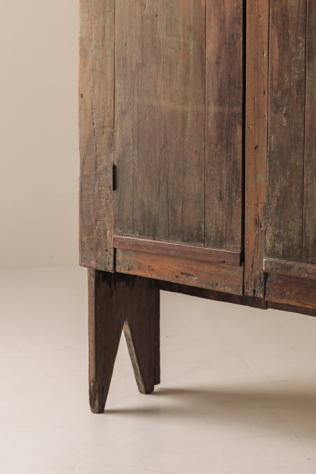 Spanish Primitive Highboard with Exceptional Patina, Late 19th Century — close-up