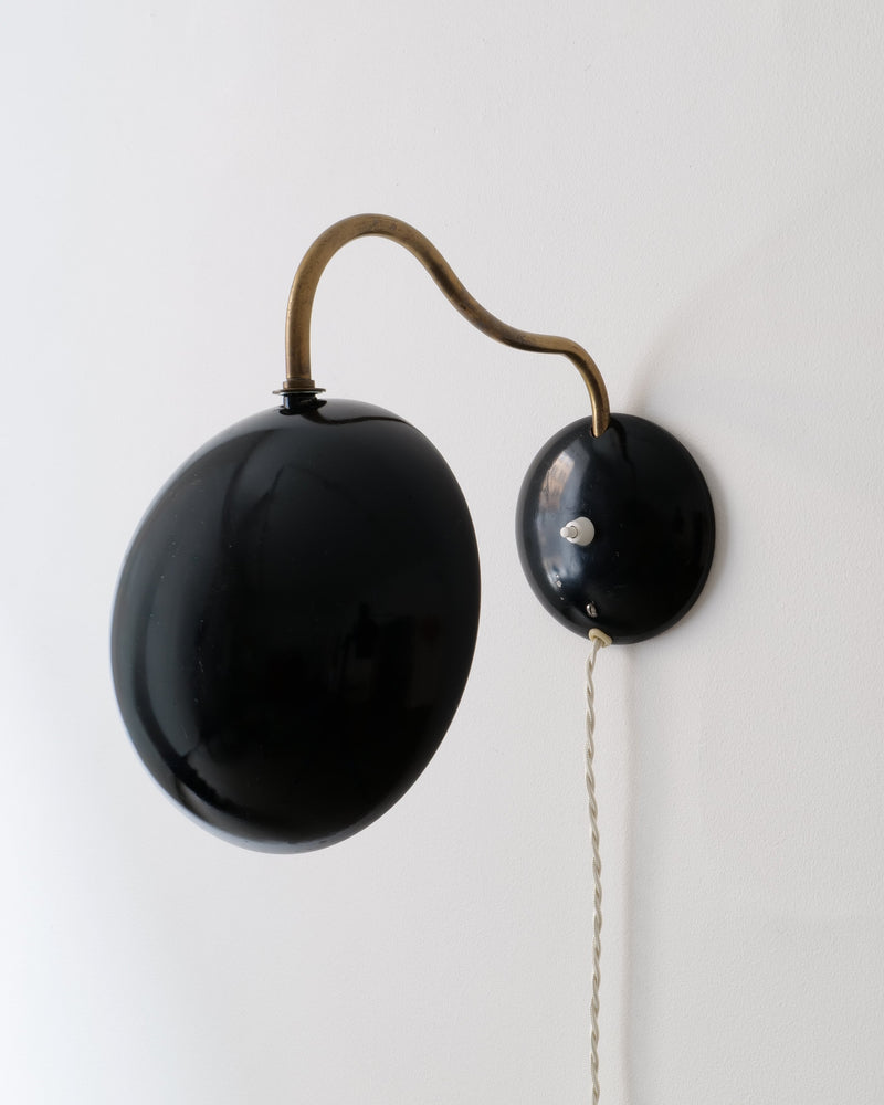 ASEA E1325 Collectible Lighting in Metal and Brass by Collection apart | The Oblist — black metal, brass arm