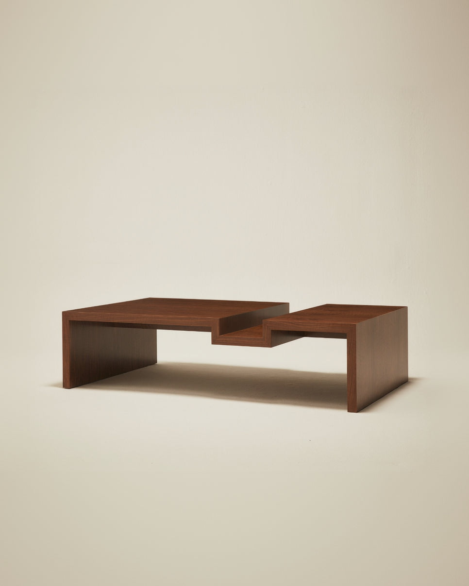 'Continuous' Coffee Table I Handcrafted in Wood Veneer — lifestyle setting
