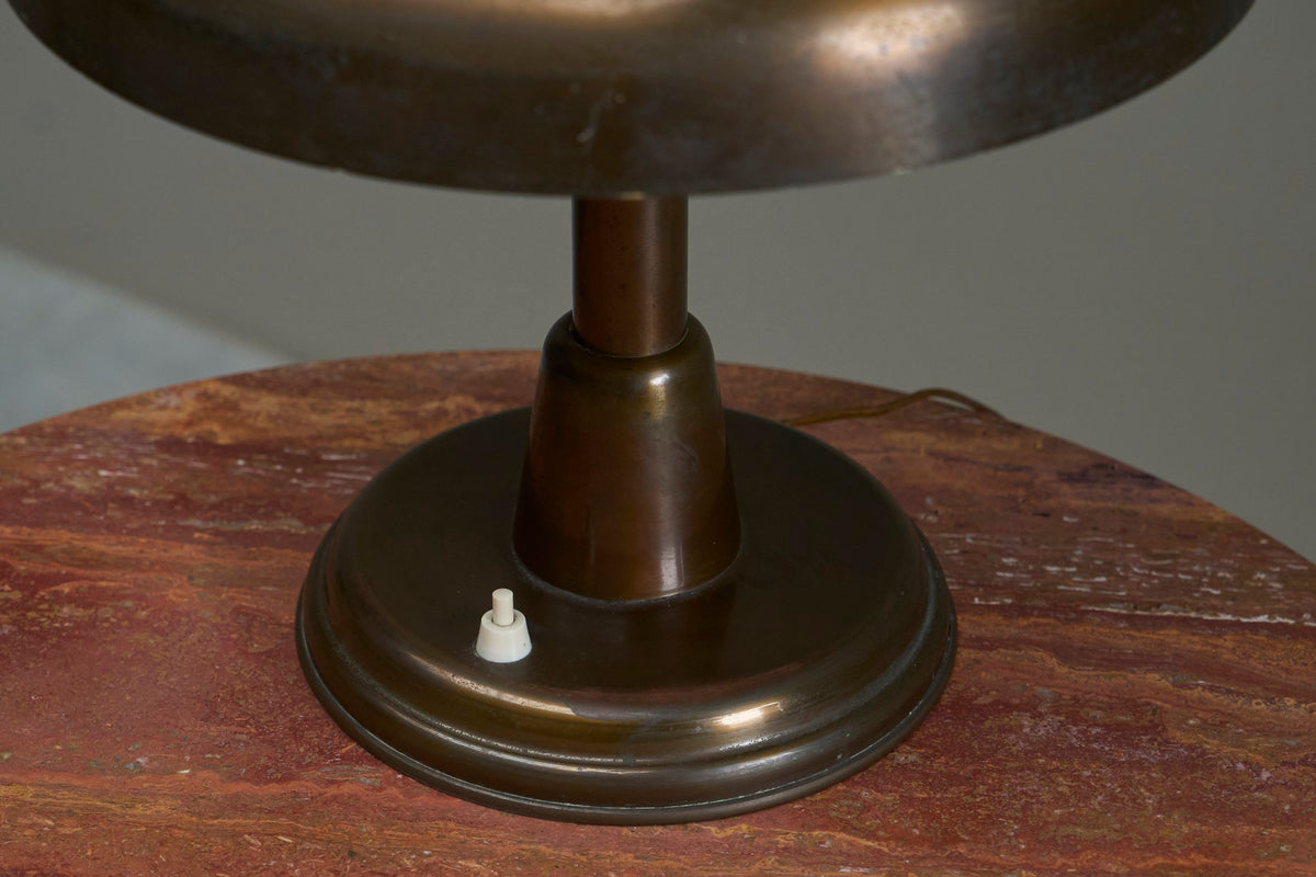 Stunning Italian Table Lamp in Patinated Brass 1950s — alternate view
